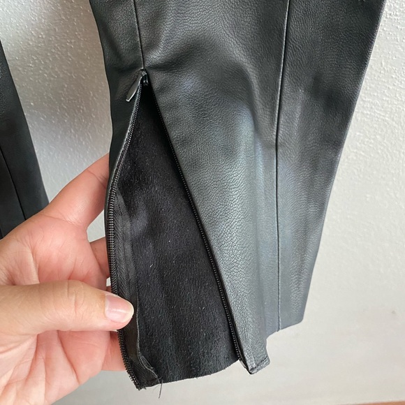 Zara Pants Womens Size Medium Black Basic Faux Leather Pull On Legging Skinny - Picture 7 of 13